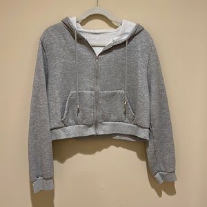 Grey crop hoodie